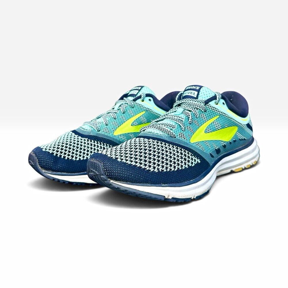 Brooks Revel Womens 7.5 B Running Shoes Blue Teal Lime 1202491B402 Sneakers
